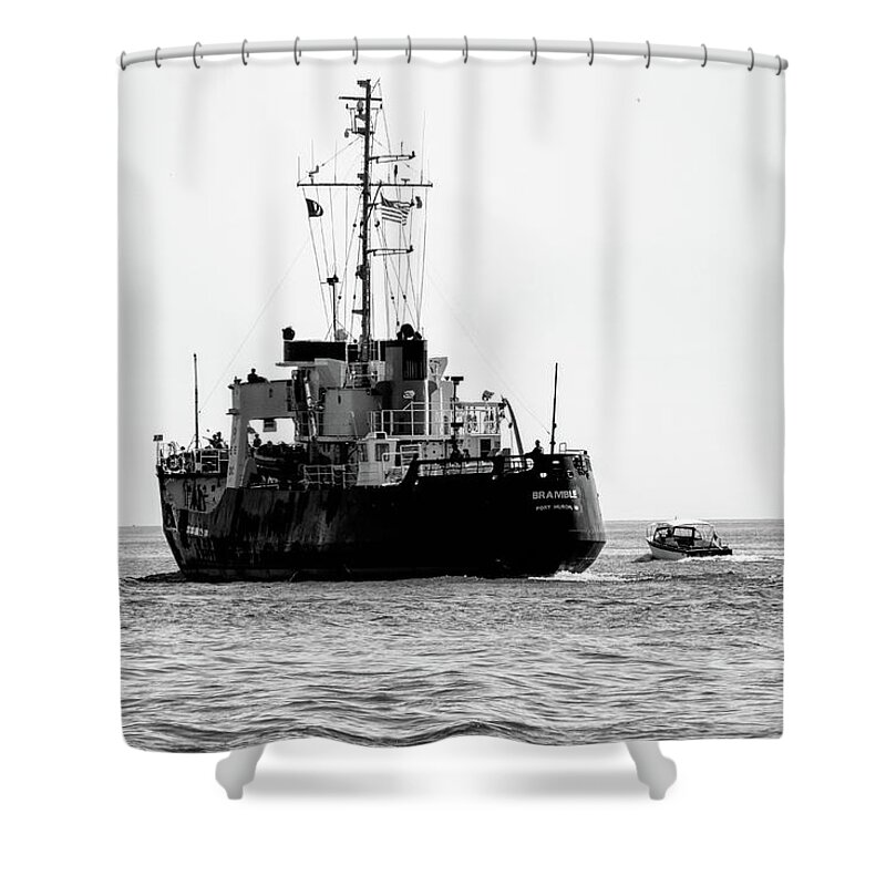 United States Coast Guard Cutter Shower Curtain featuring the photograph White Portugeuse by Randy J Heath