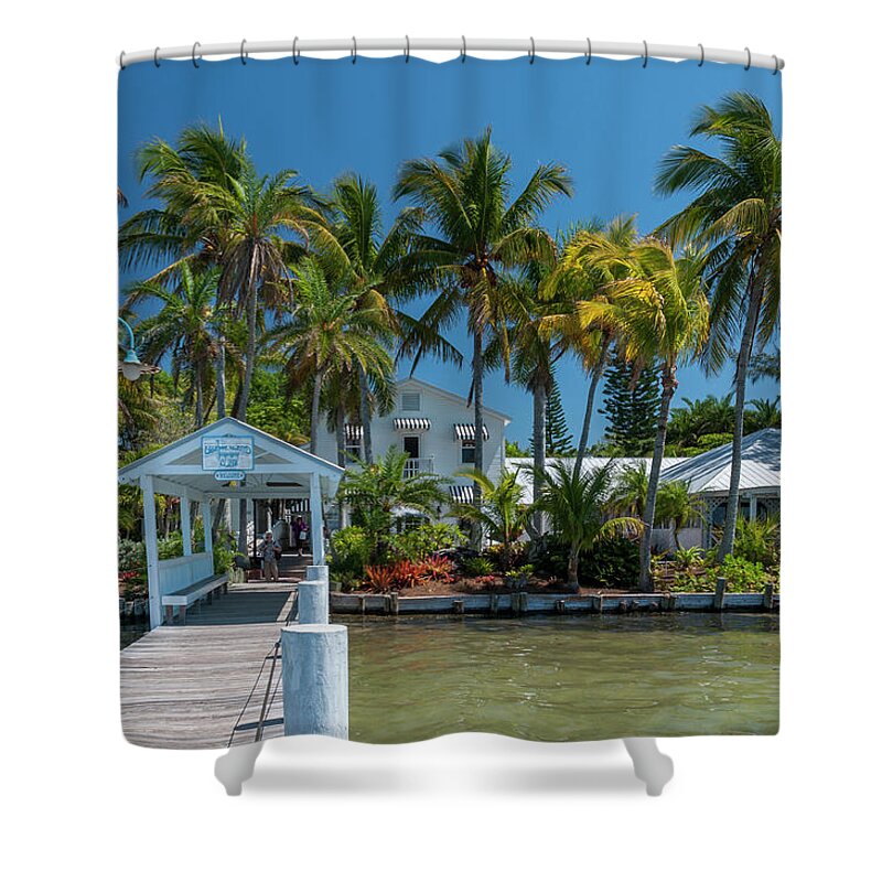 Waterscape Shower Curtain featuring the photograph Useppa Island Dock by Ginger Stein
