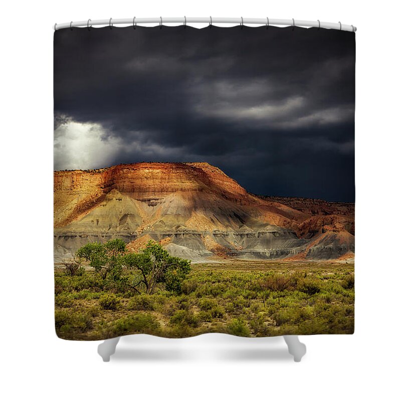 Utah Shower Curtain featuring the photograph Utah Mountain with Storm Clouds by John A Rodriguez