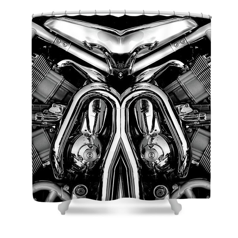 Motorcycles Shower Curtain featuring the photograph V-rod by Mark Alesse