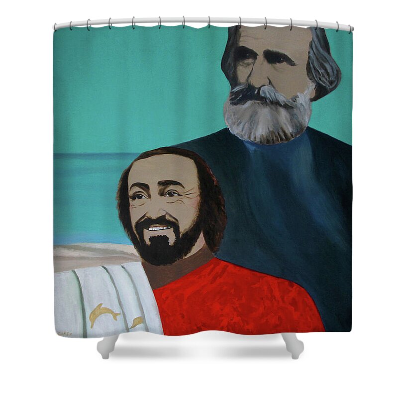 Lyrical Music Shower Curtain featuring the painting Va' Pensiero by Enrico Garff