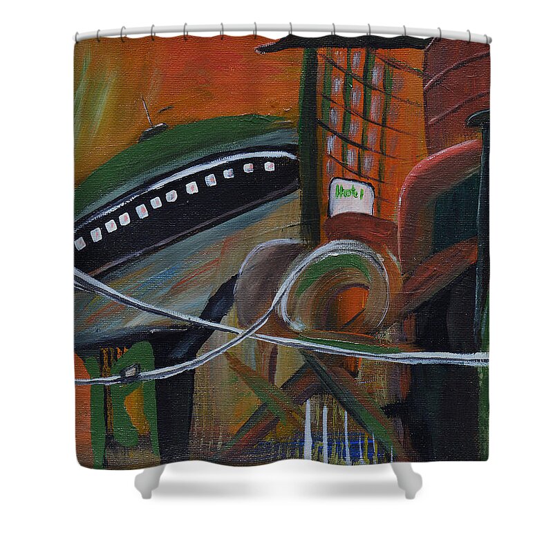 Mars Shower Curtain featuring the painting Vacationing On Mars by Donna Blackhall
