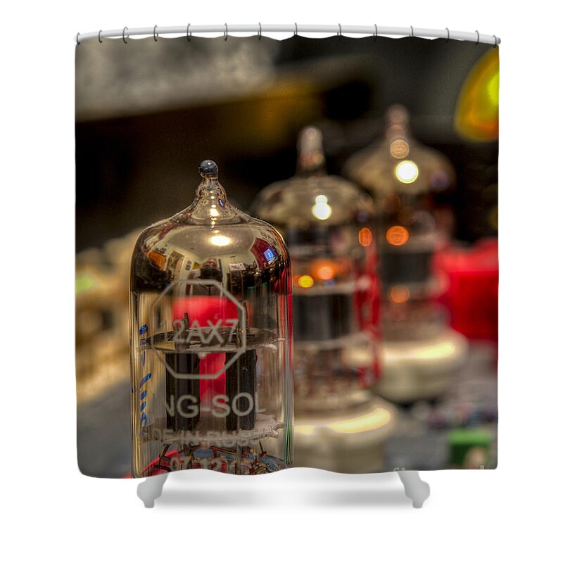 Vacuum Tube Shower Curtain featuring the digital art Vacuum Tube 1 by Christopher Cutter