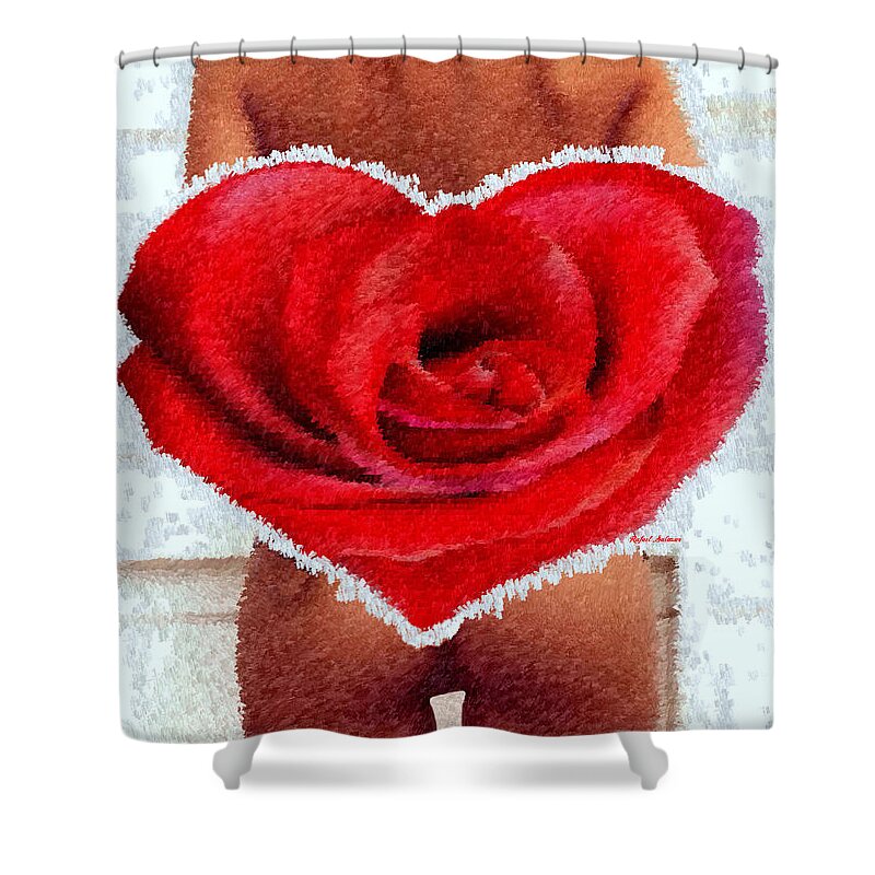 Heart Shower Curtain featuring the digital art Valentines Pinup by Rafael Salazar