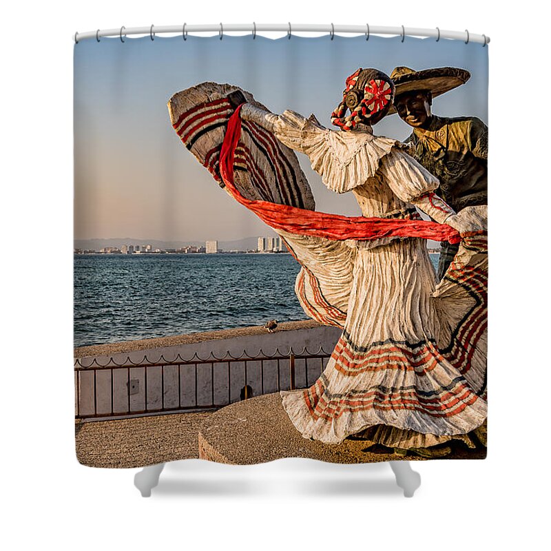 Art Shower Curtain featuring the photograph Vallarta Dancers by Paul LeSage