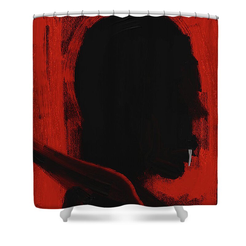 Dracula Shower Curtain featuring the mixed media Vampire by Russell Pierce