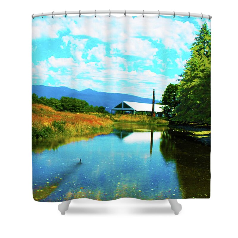 Mountains Shower Curtain featuring the photograph Vancouver Mountain Pond by Rod Whyte