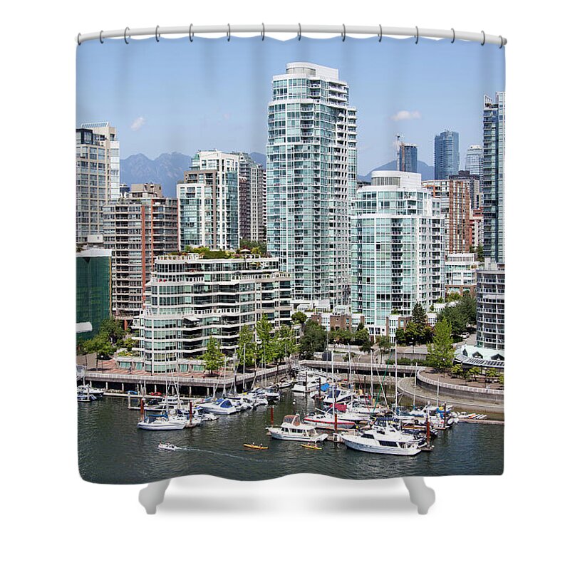 Marina Shower Curtain featuring the photograph Vancouver's West End by Ramunas Bruzas