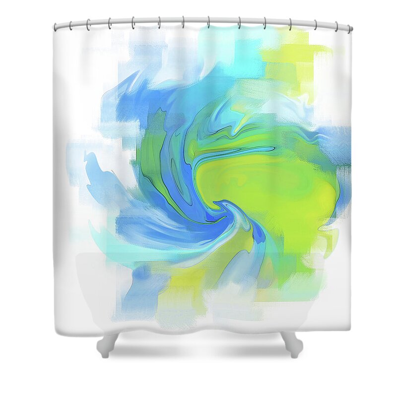 Abstract Shower Curtain featuring the digital art Variation 3 Vortex by Gina Harrison