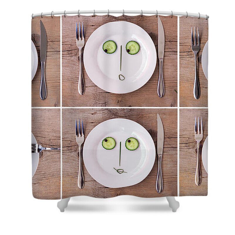 Vegetable Shower Curtain featuring the photograph Vegetable Faces by Nailia Schwarz