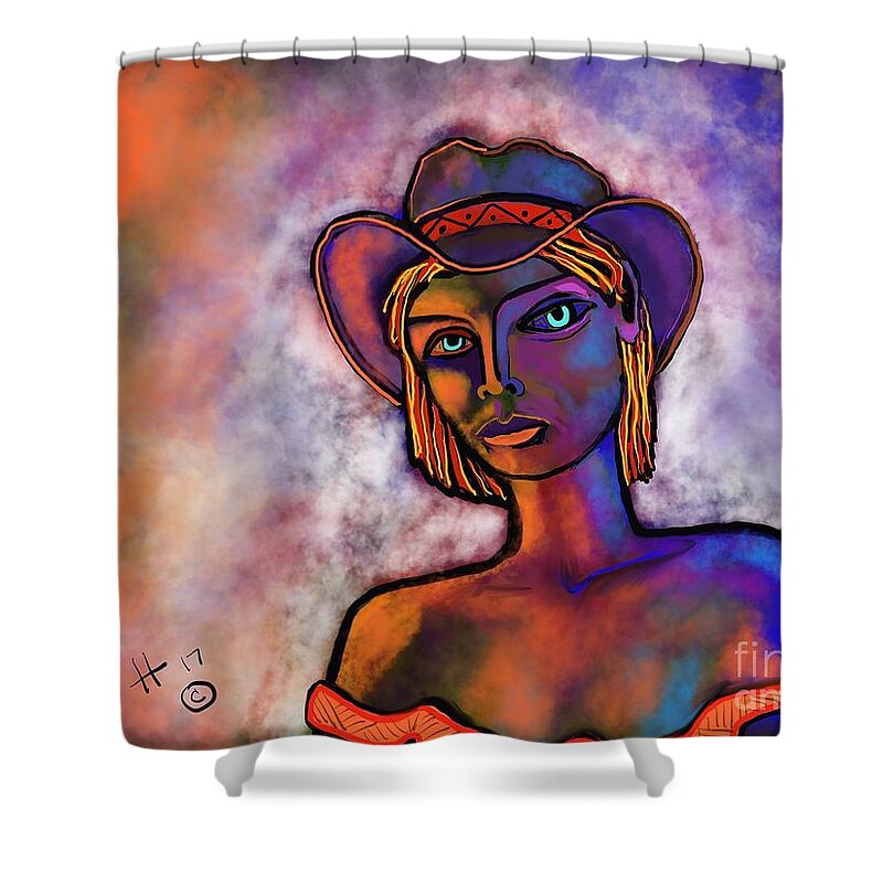  Shower Curtain featuring the digital art Velvet Squeeze by Hans Magden