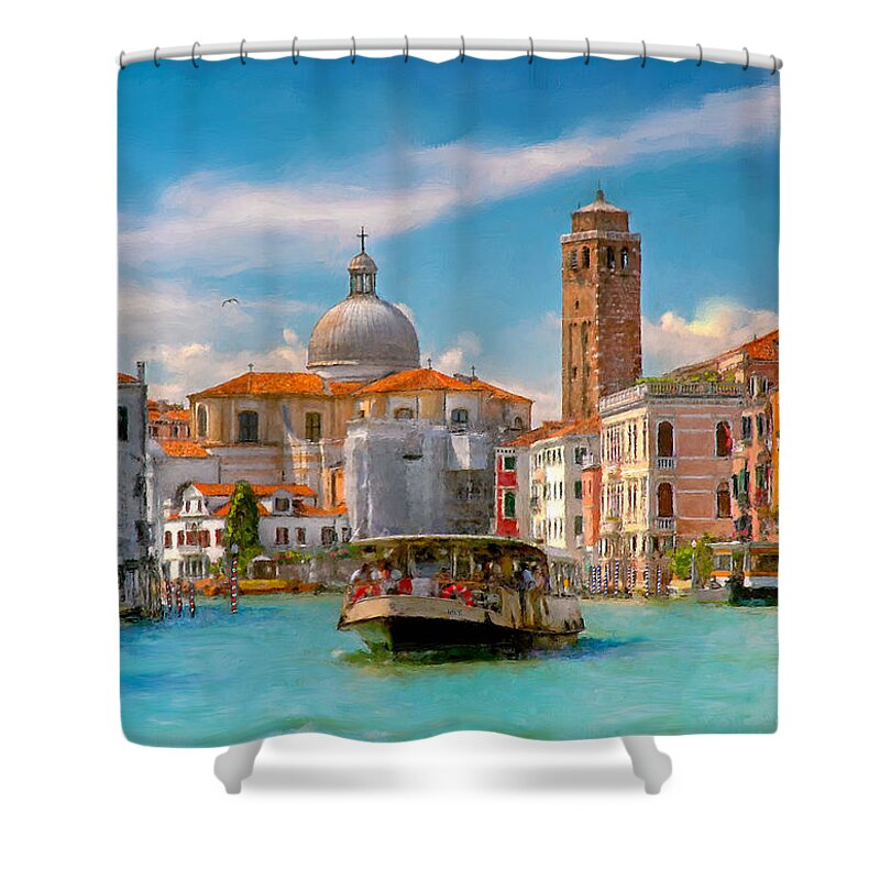 Italia Shower Curtain featuring the photograph Venezia. Fermata San Marcuola by Juan Carlos Ferro Duque
