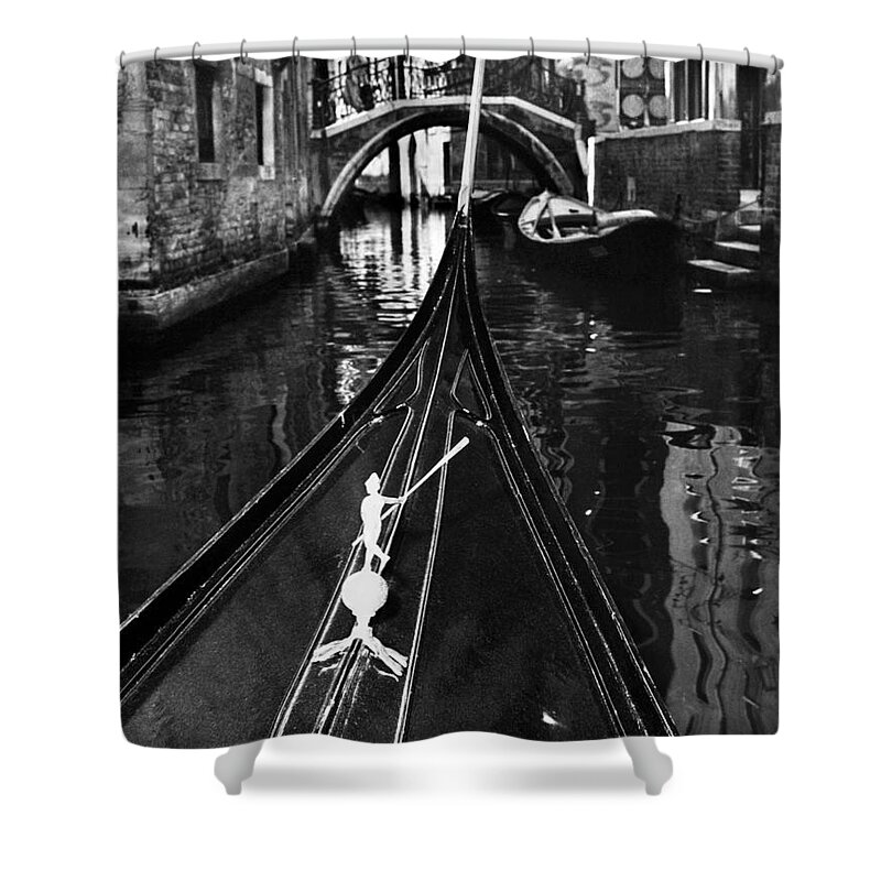  Shower Curtain featuring the painting Venice: Canal, 1969 by Granger