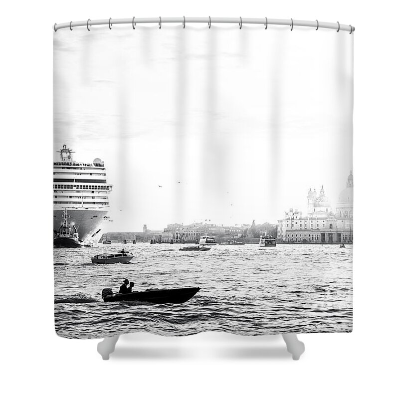 Cruise Shower Curtain featuring the photograph Venice in the Age of Mass Tourism by David Kay