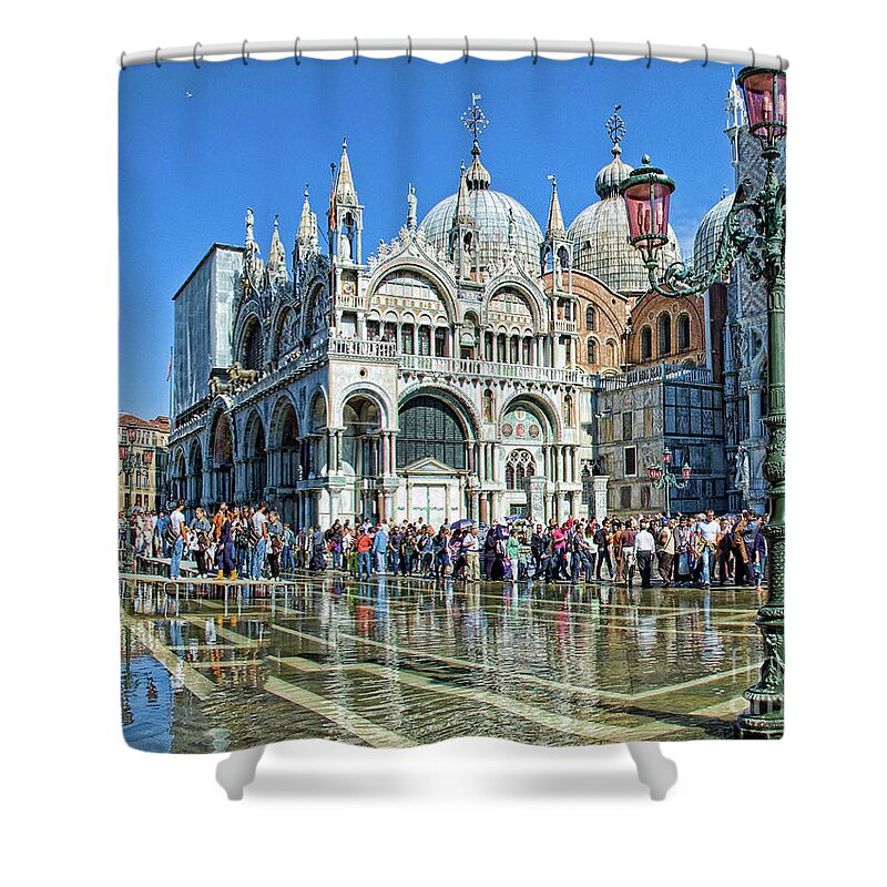 Venice Saint Marko Basilica Shower Curtain featuring the photograph Venice San Marco by Maria Rabinky