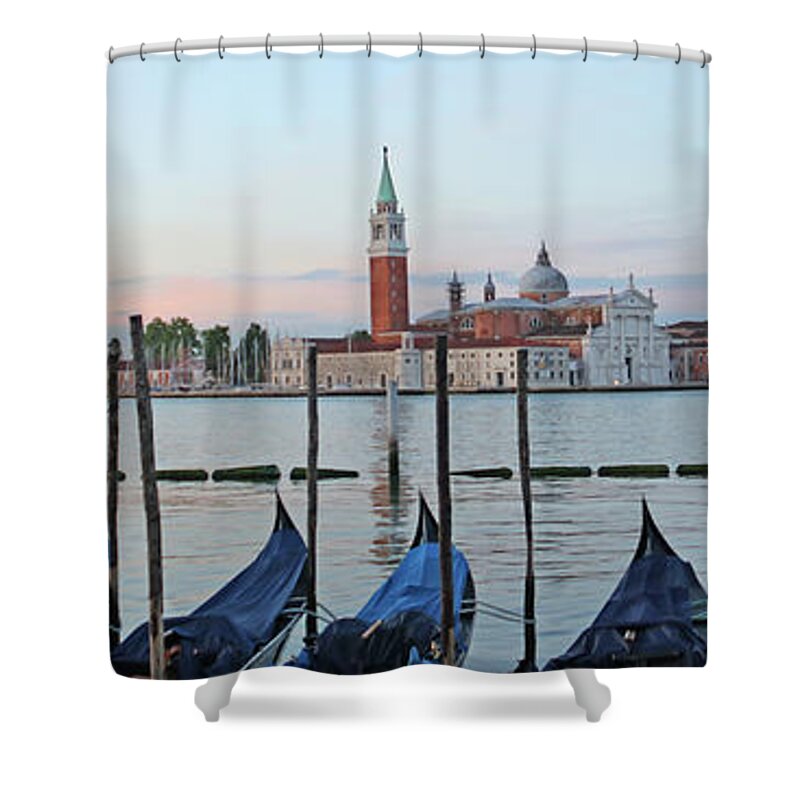 Venice Shower Curtain featuring the photograph Venice Sunrise 16x48 9099 by Jack Schultz