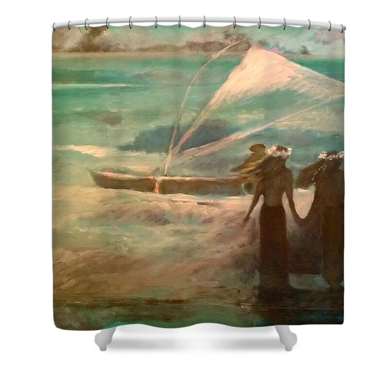 Hawaii Shower Curtain featuring the painting Vento Alle Hawaii by Enrico Garff