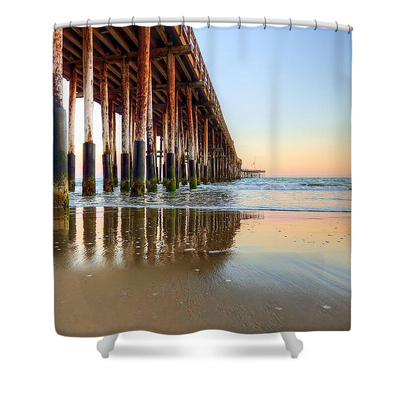 Seascape Shower Curtain featuring the photograph Ventura Blue and Gold 1 by Wendell Ward