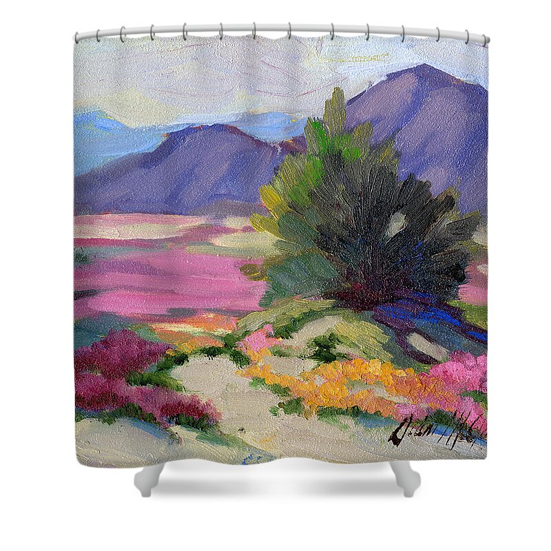 Verbena Shower Curtain featuring the painting Verbena 2 by Diane McClary