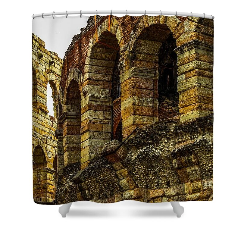 Italy Shower Curtain featuring the photograph Verona Amphitheater by Marilyn Burton