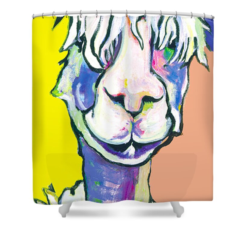 Mountain Animal Shower Curtain featuring the painting Veronica by Pat Saunders-White