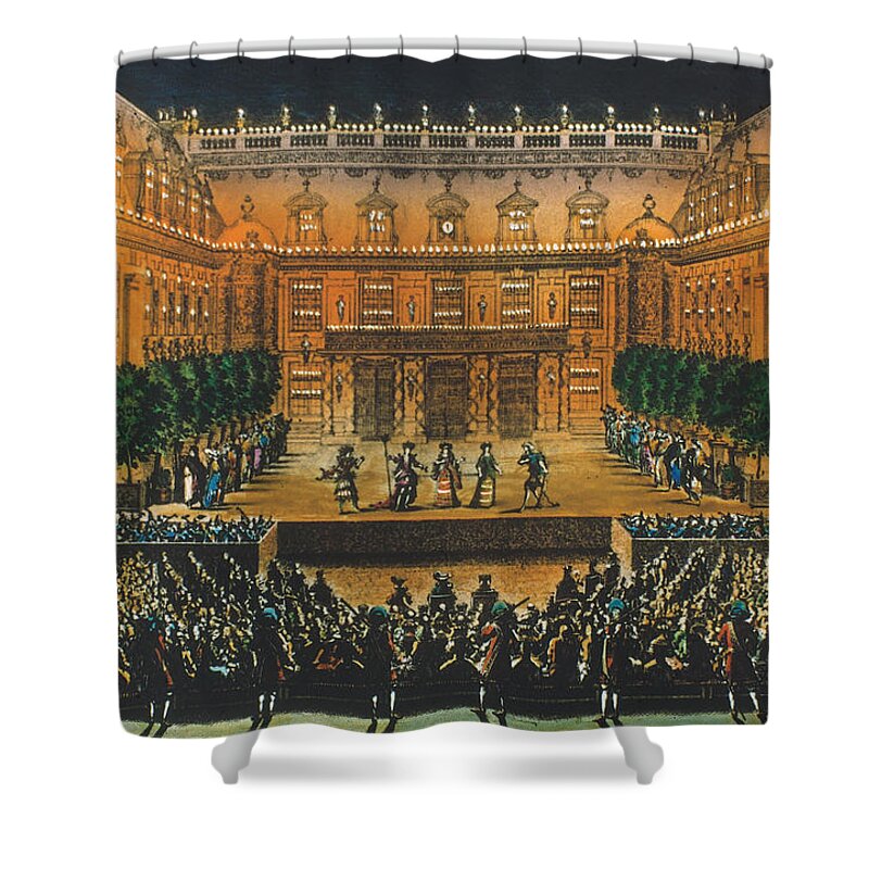 1670s Shower Curtain featuring the photograph Versailles: Opera, 1676 by Granger