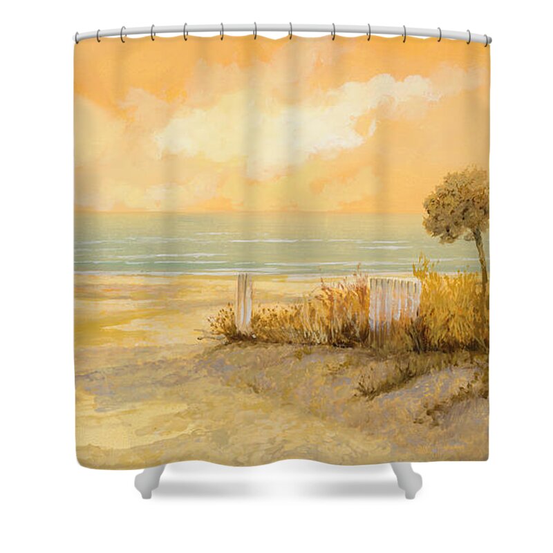 Beach Shower Curtain featuring the painting Verso La Spiaggia by Guido Borelli