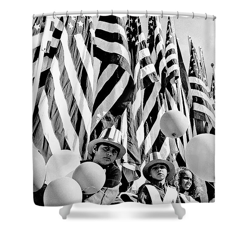 Veteran's Day Parade Tucson Arizona Shower Curtain featuring the photograph Veterans Day parade Tucson Arizona by David Lee Guss