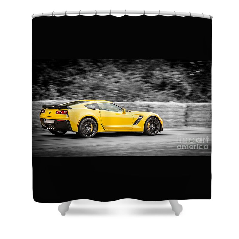 Corvette Shower Curtain featuring the photograph Vette in Anger by Roger Lighterness
