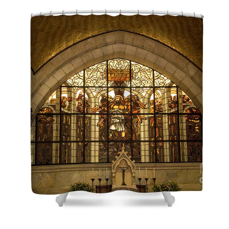 Christian Art Shower Curtain featuring the photograph Via Dolorosa 2nd Station by Adriana Zoon