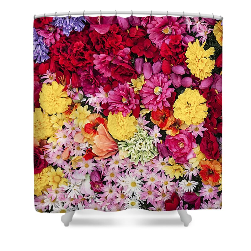 Flowers Shower Curtain featuring the photograph Vibrant Life by David Millenheft