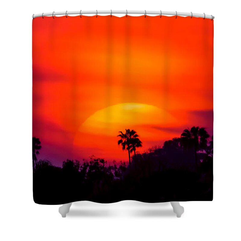 Newport Beach Shower Curtain featuring the photograph Vibrant Spring Sunset by Pamela Newcomb