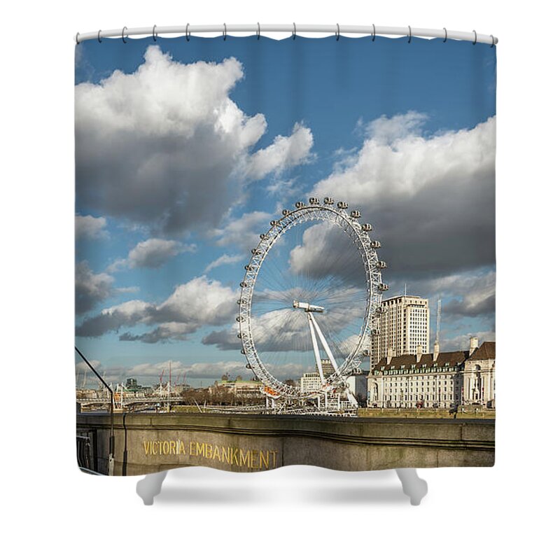 London Shower Curtain featuring the photograph Victoria Embankment by Adrian Evans