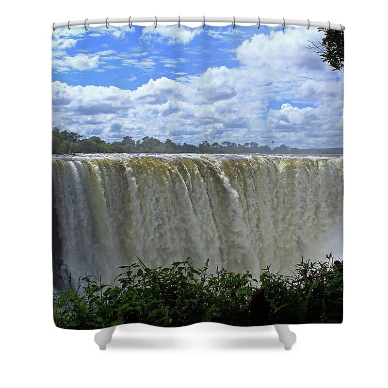 Victoria Falls Shower Curtain featuring the photograph Victoria Falls Zimbabwe by Richard Krebs