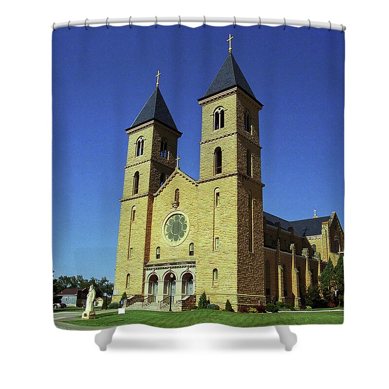 America Shower Curtain featuring the photograph Victoria, Kansas - Cathedral of the Plains 6 by Frank Romeo