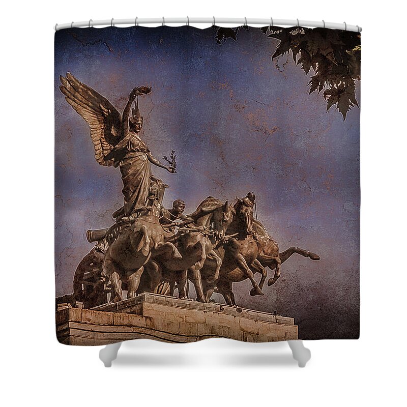 Art Shower Curtain featuring the photograph London, England - Victory by Mark Forte