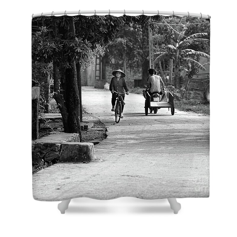 Vietnam Shower Curtain featuring the photograph Vietnam back roads by Chuck Kuhn