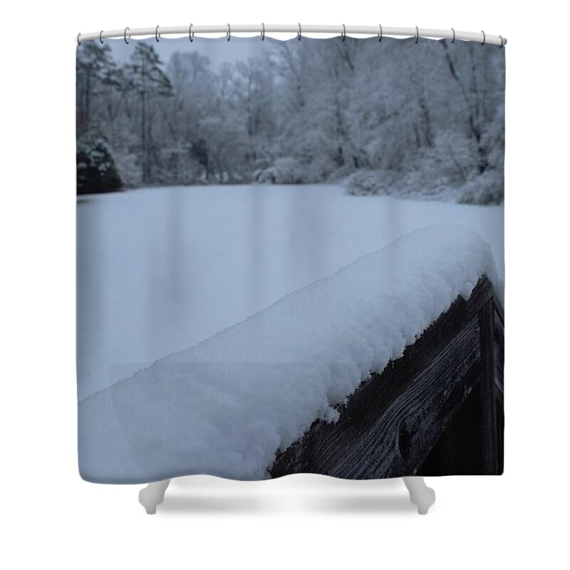 Rail Shower Curtain featuring the photograph View from Across the Rail by Ali Baucom