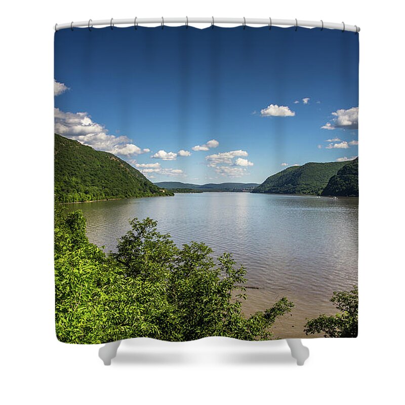 Hudson Valley Shower Curtain featuring the photograph View From Bannerman Island by John Morzen