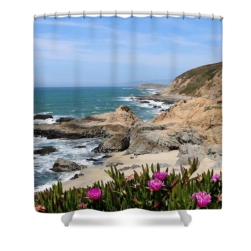 Bodega Head Shower Curtain featuring the photograph View from Bodega Head in Bodega Bay CA - 2 by Christy Pooschke