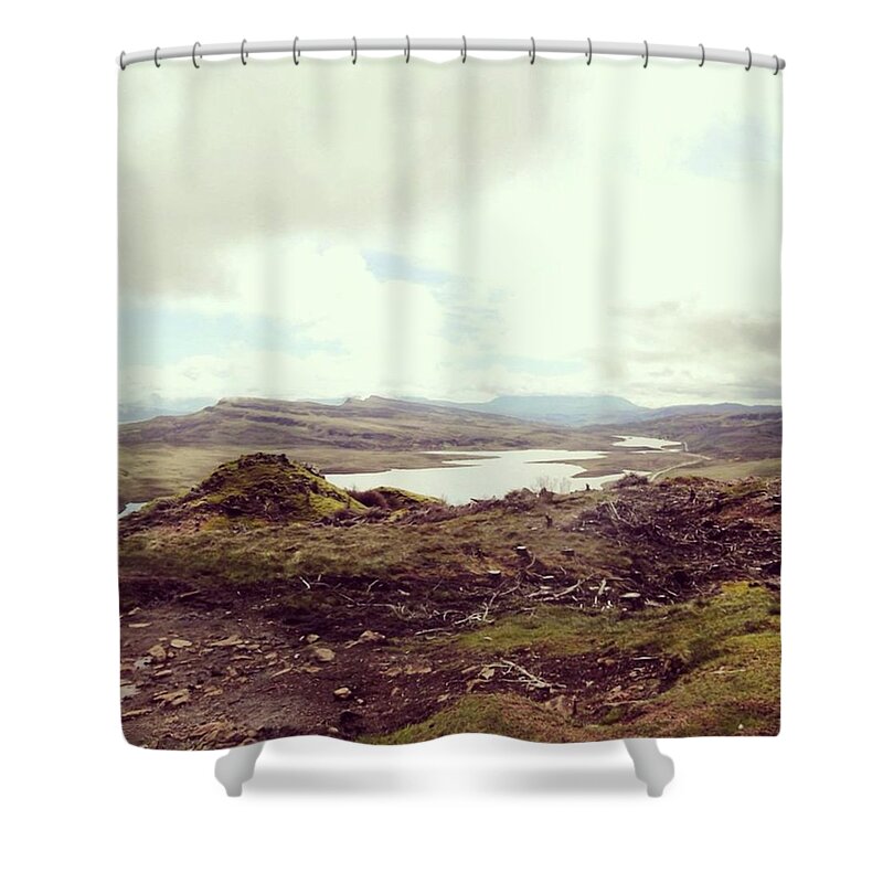 Trotternish Shower Curtain featuring the photograph Old Man Of Storr - view by Charlotte Cooper