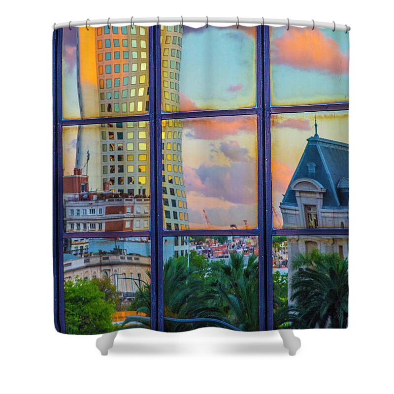 Travel Shower Curtain featuring the photograph View From My Window at Sunset, Buenos Aires by Venetia Featherstone-Witty