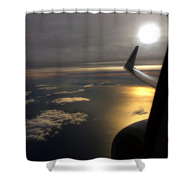 Coletteheraguggenheim Shower Curtain featuring the photograph View from Plane by Colette V Hera Guggenheim