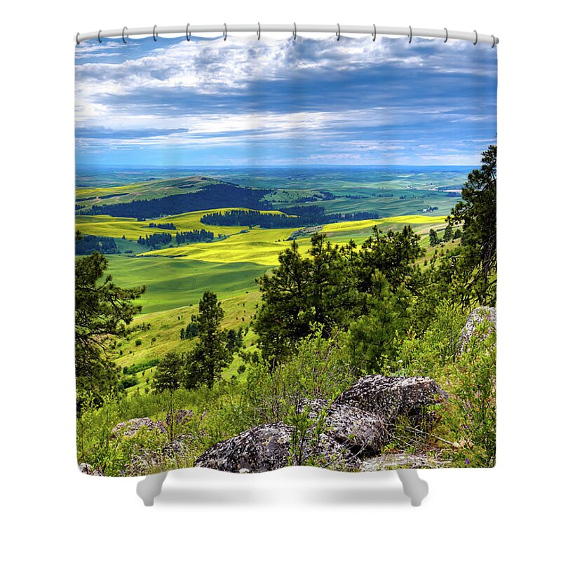 View From The Summit Shower Curtain featuring the photograph View from the Summit by David Patterson