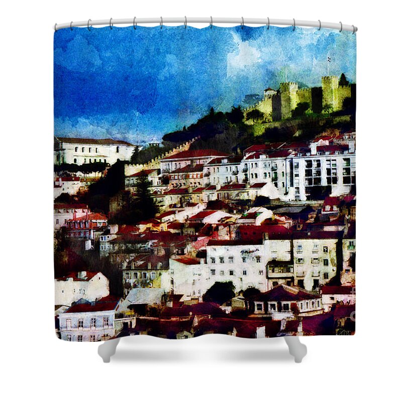 Portugal Shower Curtain featuring the photograph View of Lisbon by Dariusz Gudowicz