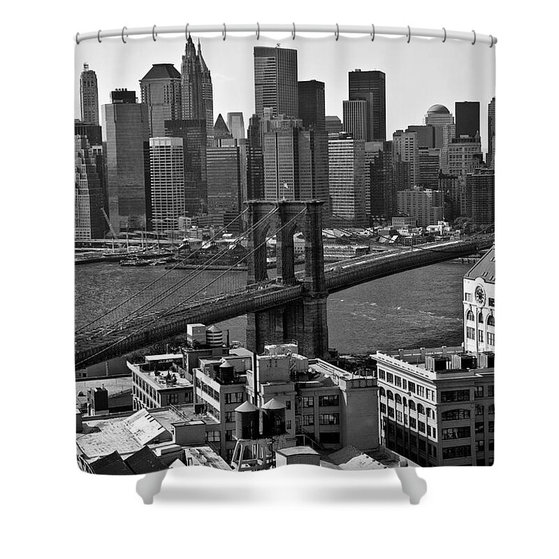 Brooklyn Bridge Shower Curtain featuring the photograph View of the Brooklyn Bridge by Madeline Ellis