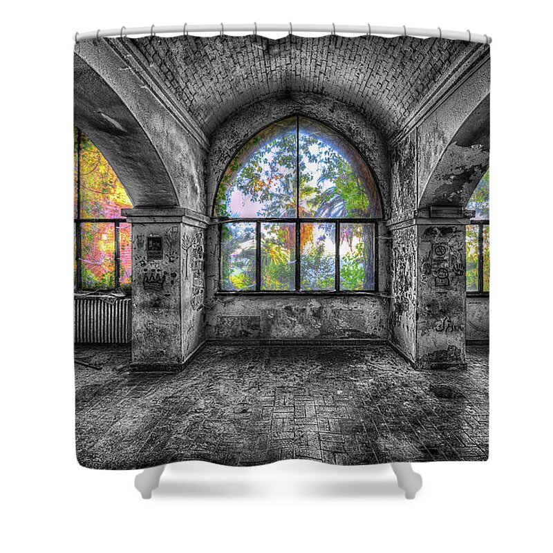 Enrico Pelos Shower Curtain featuring the photograph Villa Of Windows On The Sea - Villa Delle Finestre Sul Mare I by Enrico Pelos