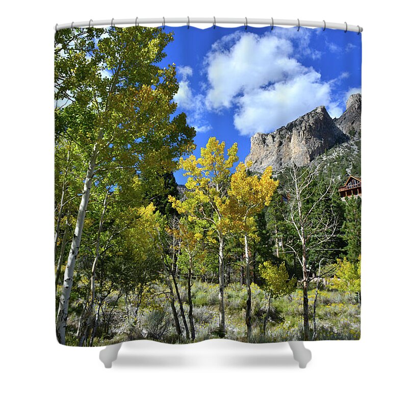 Humboldt-toiyabe National Forest Shower Curtain featuring the photograph Village Beneath Mt. Charleston by Ray Mathis