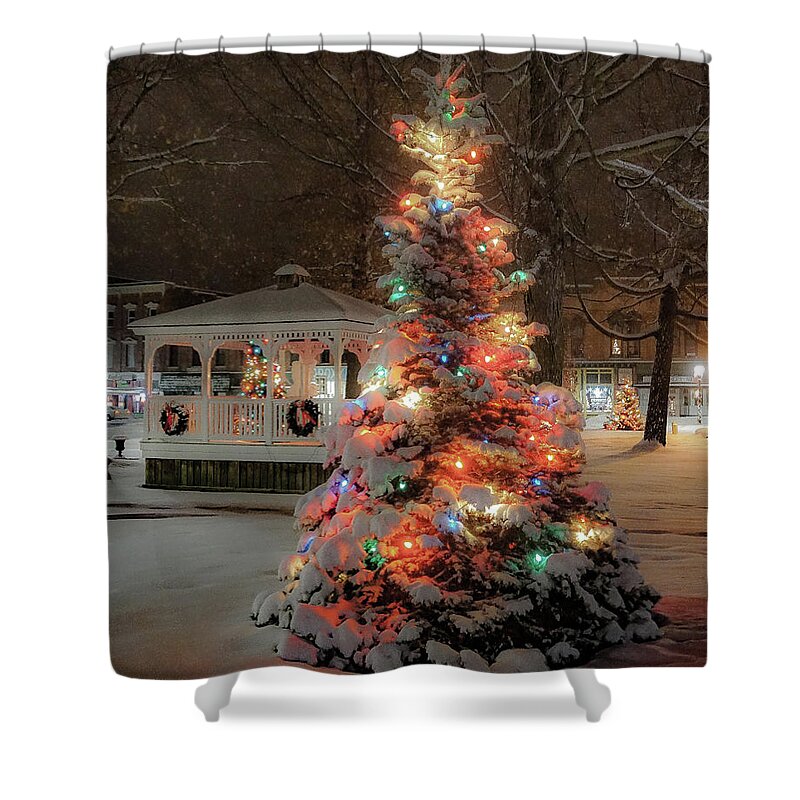 Christmas Tree Shower Curtain featuring the photograph Village Christmas by Kendall McKernon