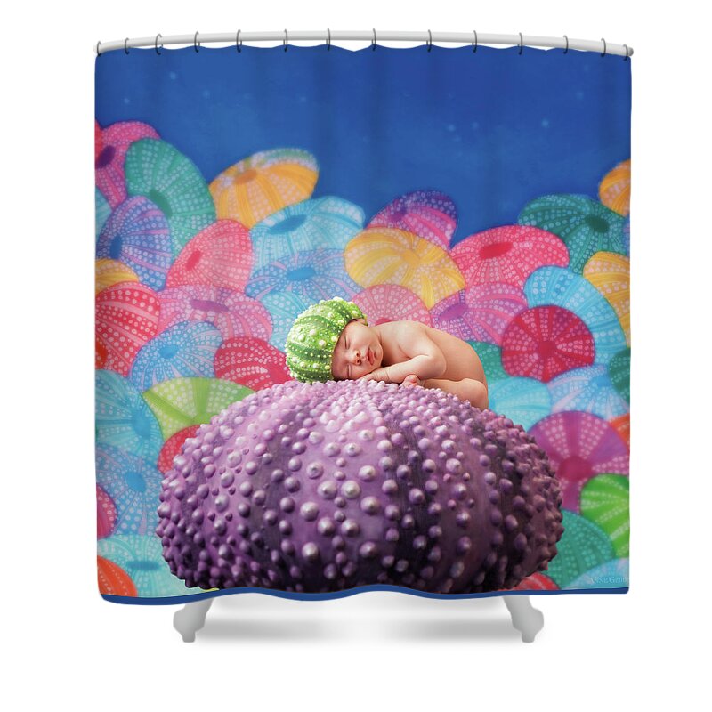Under The Sea Shower Curtain featuring the photograph Vince as a Sea Urchin by Anne Geddes